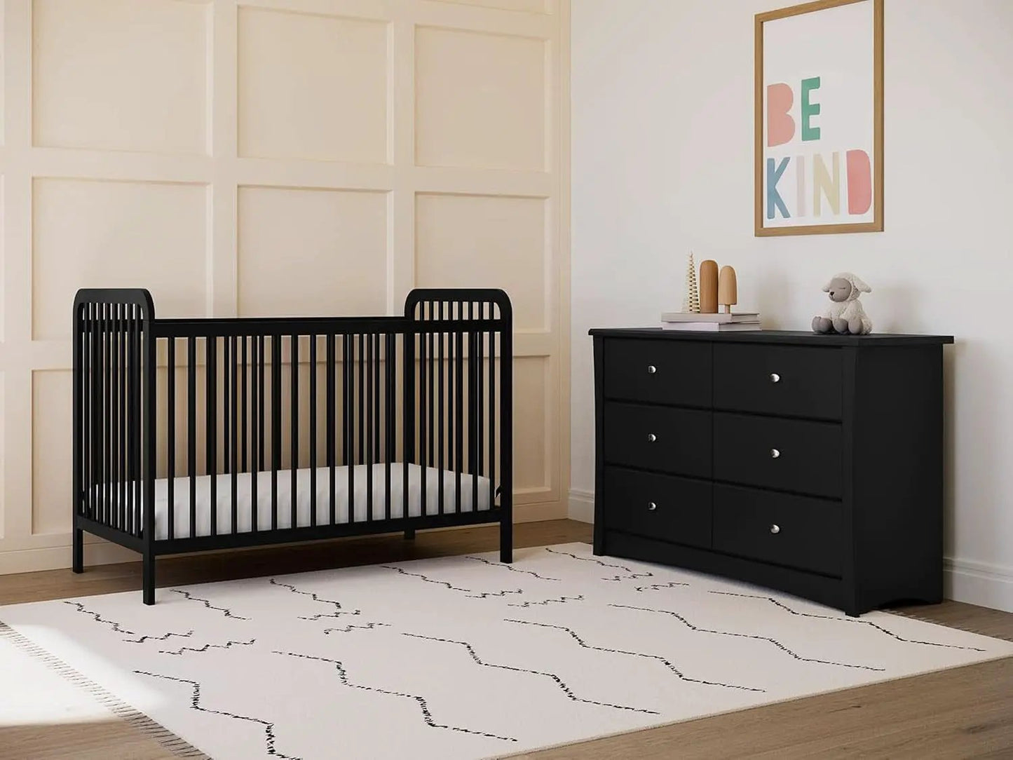 Crescent 6 Drawer Double Dresser Black GREENGUARD Gold from PriceLows™