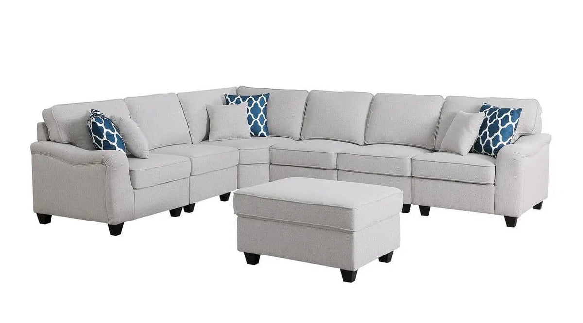 Leo Comfor Modular Sofa And Ottoman 2 Piece Living Room Set | 2 Pieces | Fabric | Living Room