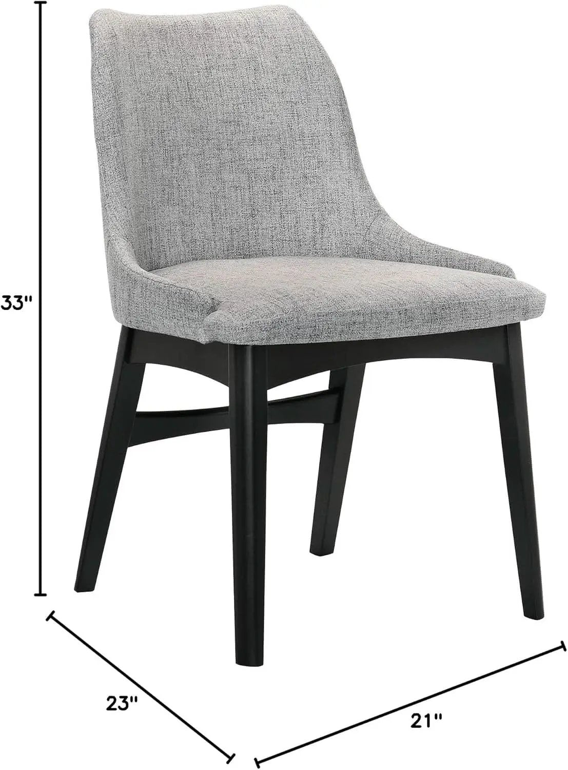 Gray Fabric Wood Dining Chairs Set Of 2 19-Inch Seat Height from PriceLows™