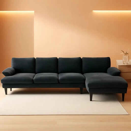 U Shape Sectional Sofa 111 Inch Black Living Room Setup from PriceLows™