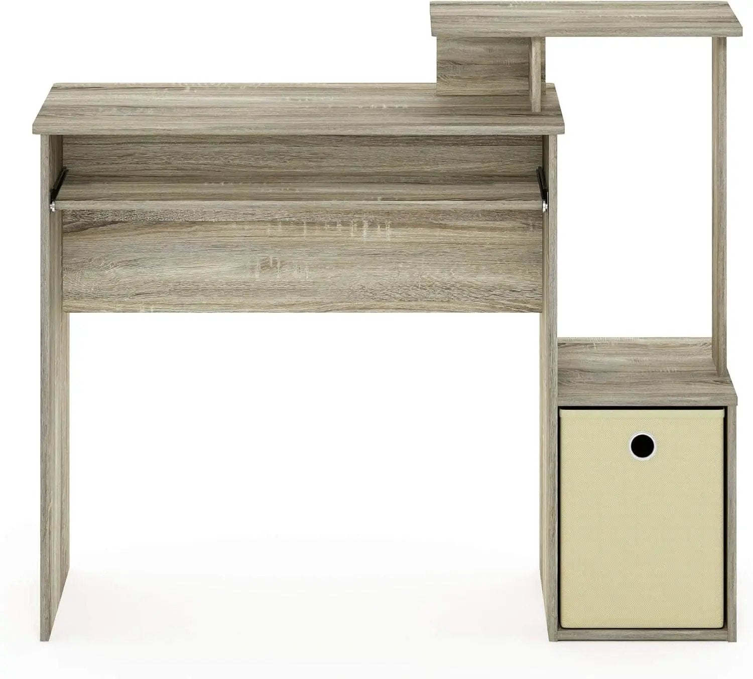 Econ Compact Office Desk With Storage Shelves Sonoma Oak from PriceLows™