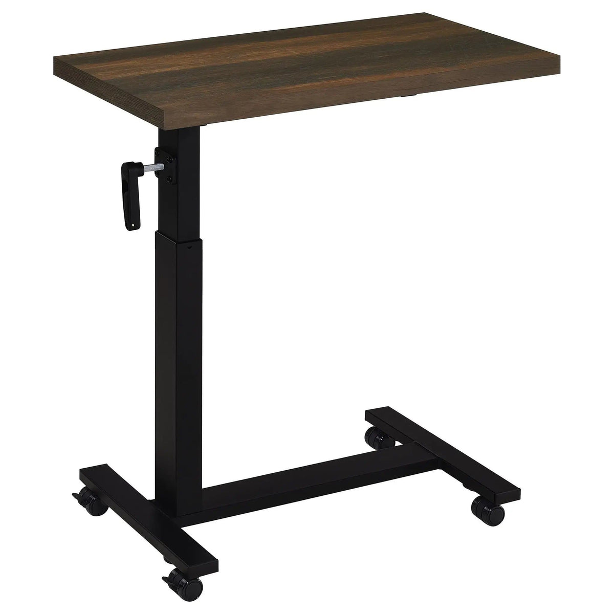 Westpark Height Adjustable Mobile Bedroom C-Table Dark Pine | 28 x 15.5 x 27.75 in | Steel & Wood | Bedroom