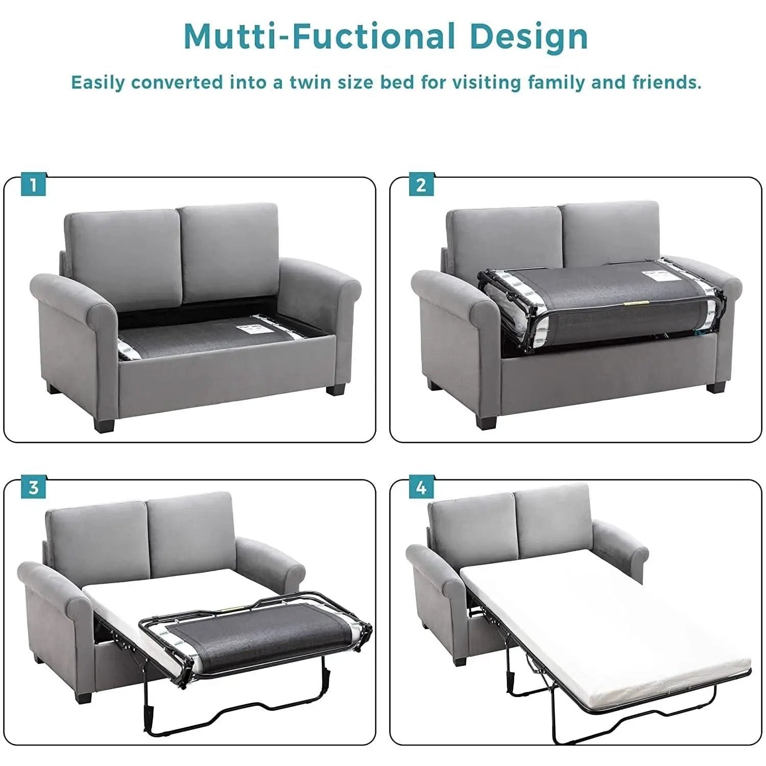 Memory Foam Sofa Bed For Small Spaces Space Saving Studio from PriceLows™
