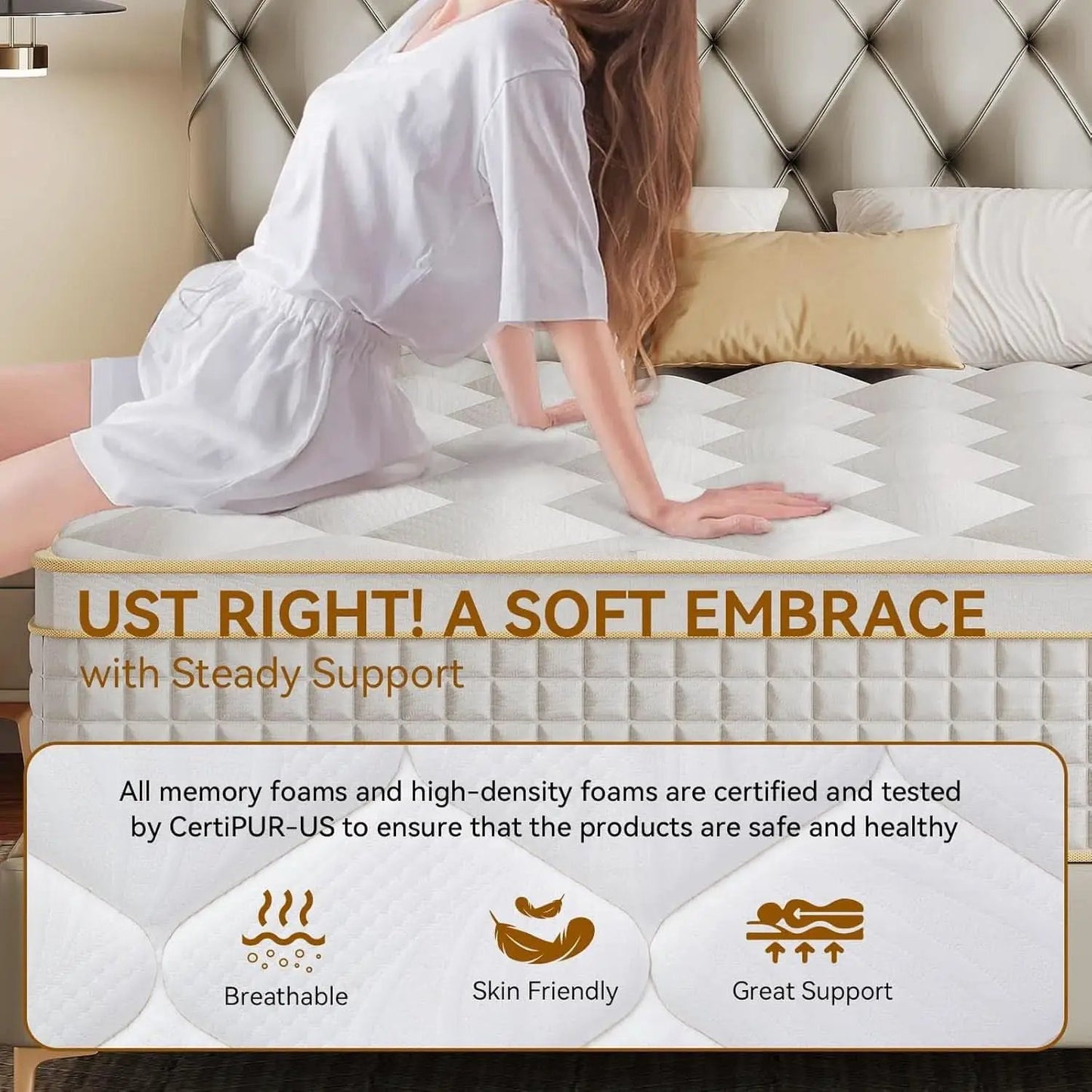 King Hybrid Mattress Twelve Inches CertipurUS Memory Foam from PriceLows™