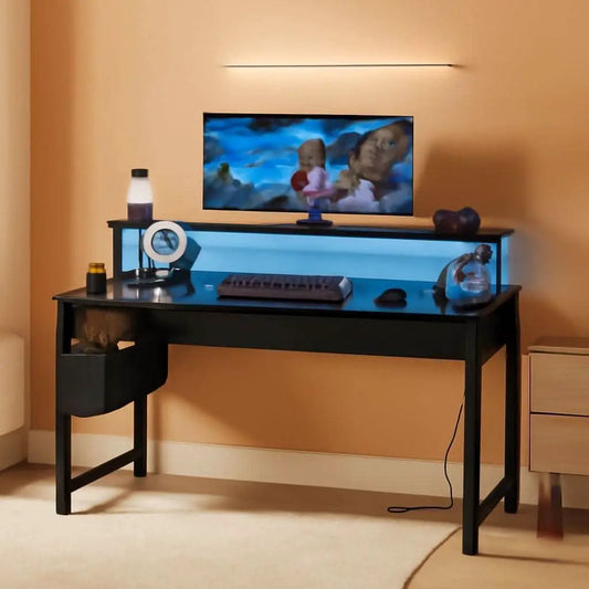 40 Inch Wide Gaming Desk With RGBLED Lighting Effects from PriceLows™