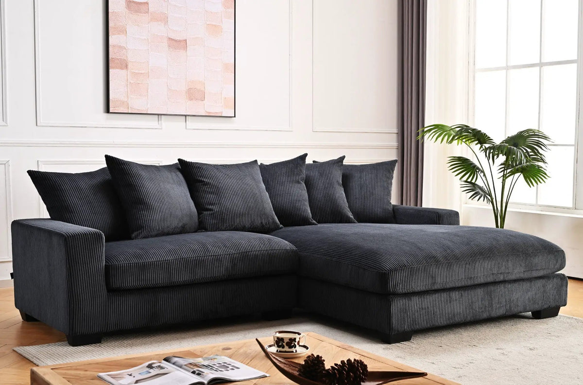 Luxe Oversized Sectional Sofa | 2 Piece L Shaped Couch | Chaise Included | Deep-Seated Design