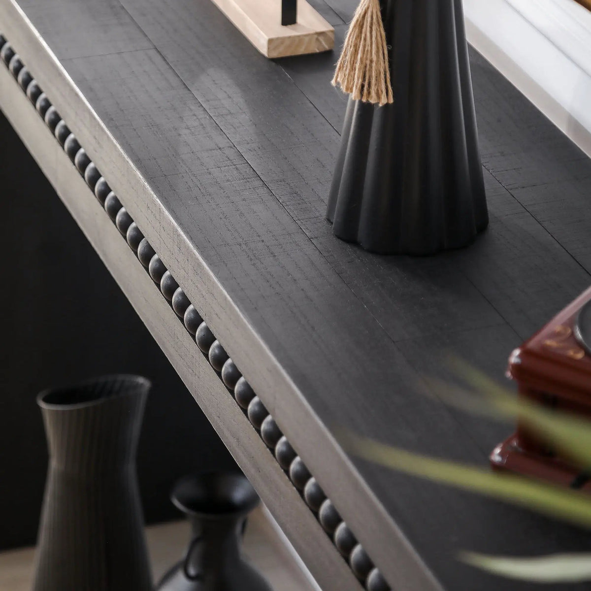 Rustic Wood Console Table | 64 Inch Width | Floating Top Design | Engineered Wood
