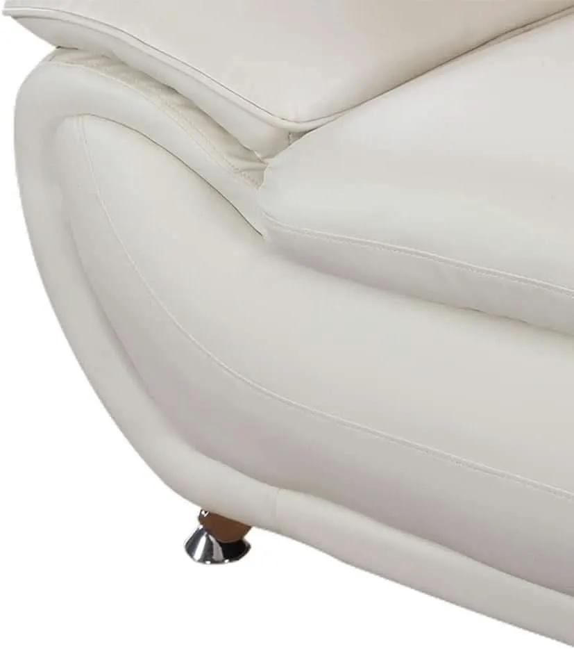 Leather 3 Piece Living Room Set Cream White With 3 Seater Sofa Loveseat And Armchair from PriceLows™
