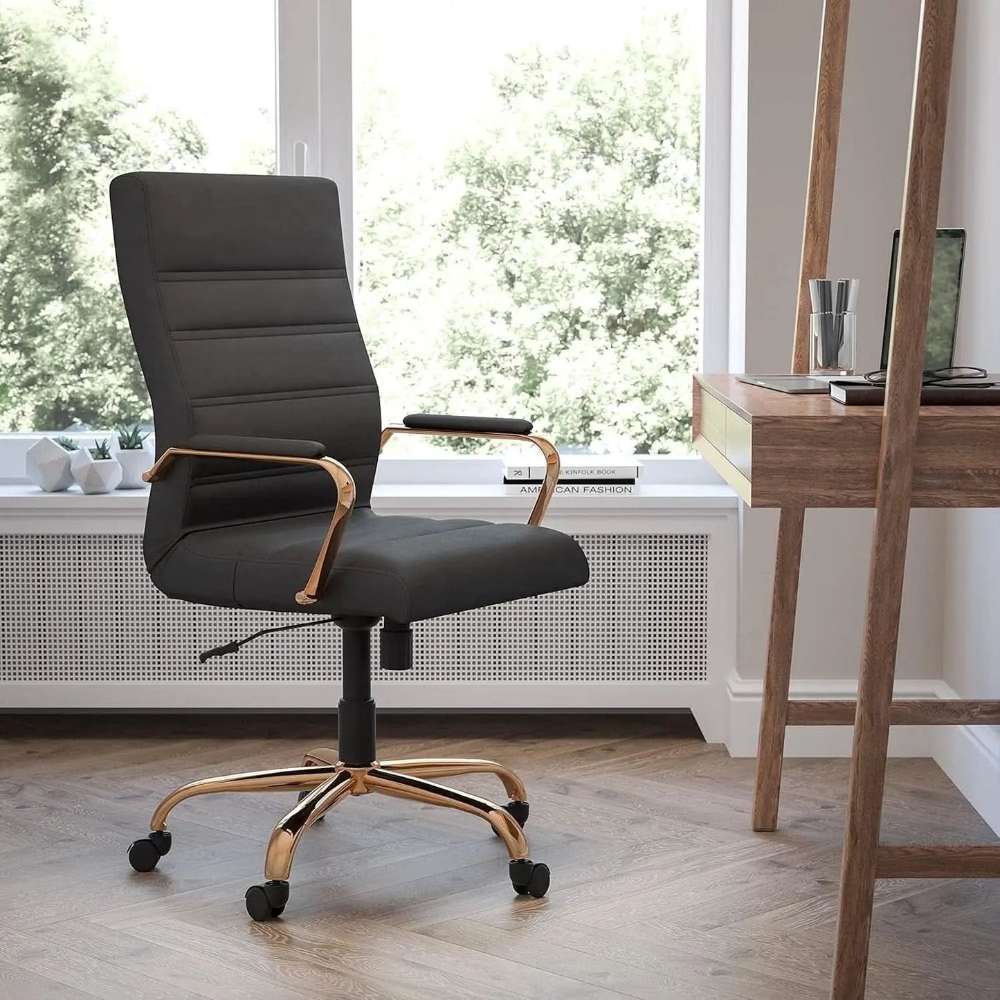 Whitney Black High Back Leathersoft Desk Chair Swivel from PriceLows™