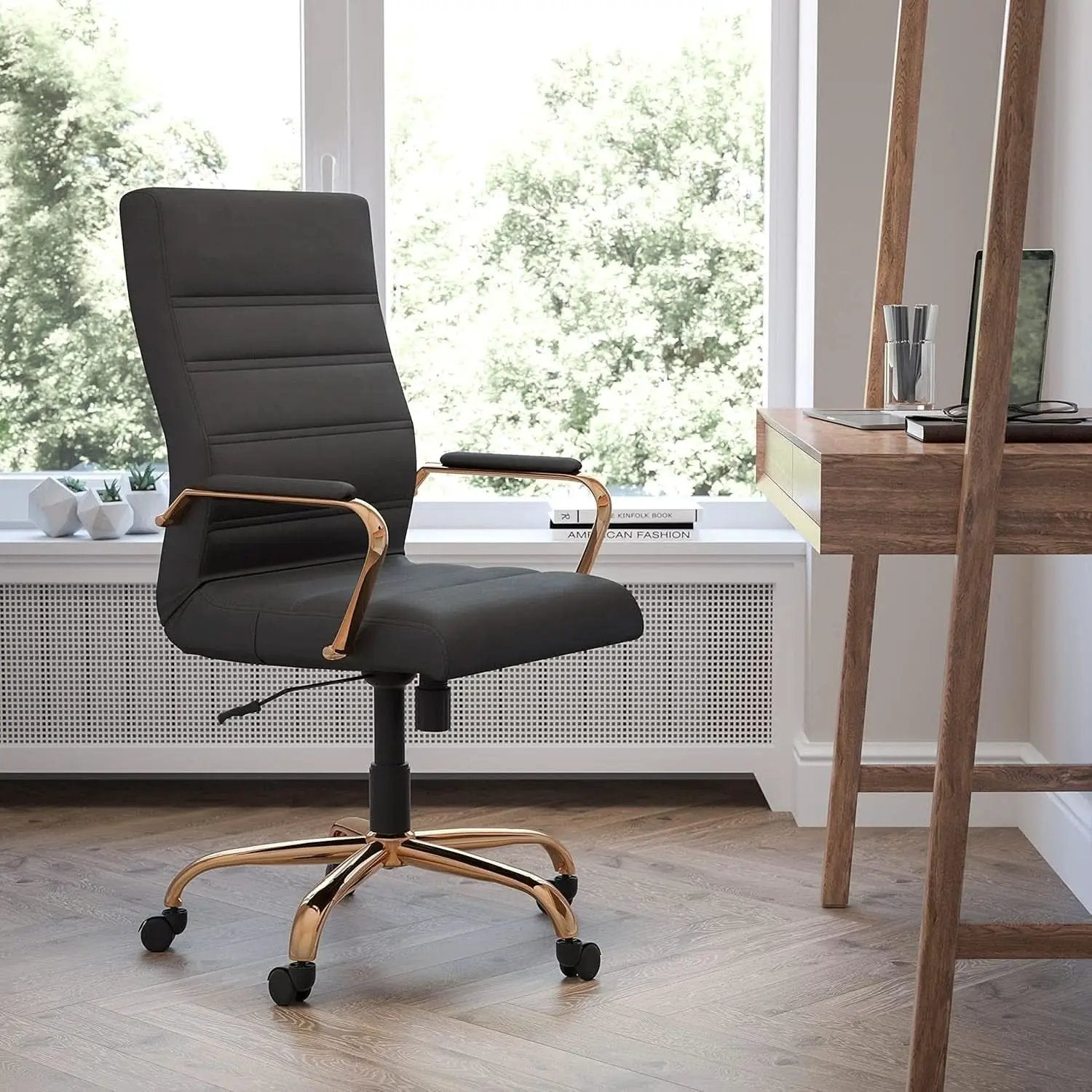 Whitney Black High Back Leathersoft Desk Chair Swivel from PriceLows™