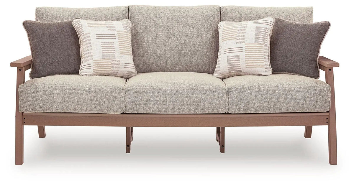 Grover Beach Sofa With Cushion | 77.13 x 33 x 37 in | Polyester & Fabric | Driftwood