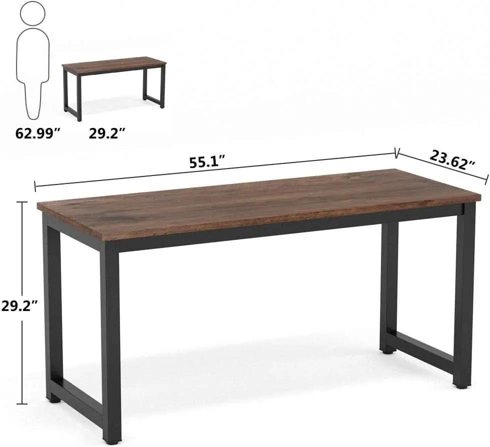 55 Inch Computer Desk Rustic Brown For Home Office from PriceLows™