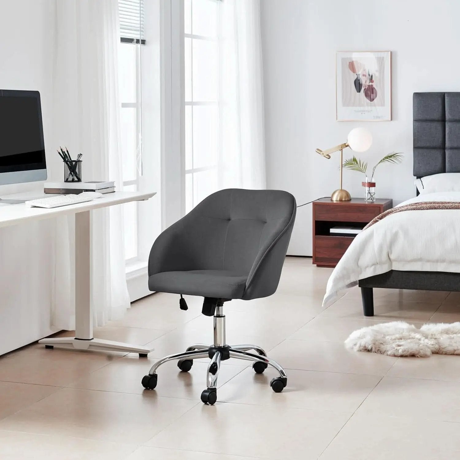 Office Chair Height Adjustable Large Seat Armrests from PriceLows™