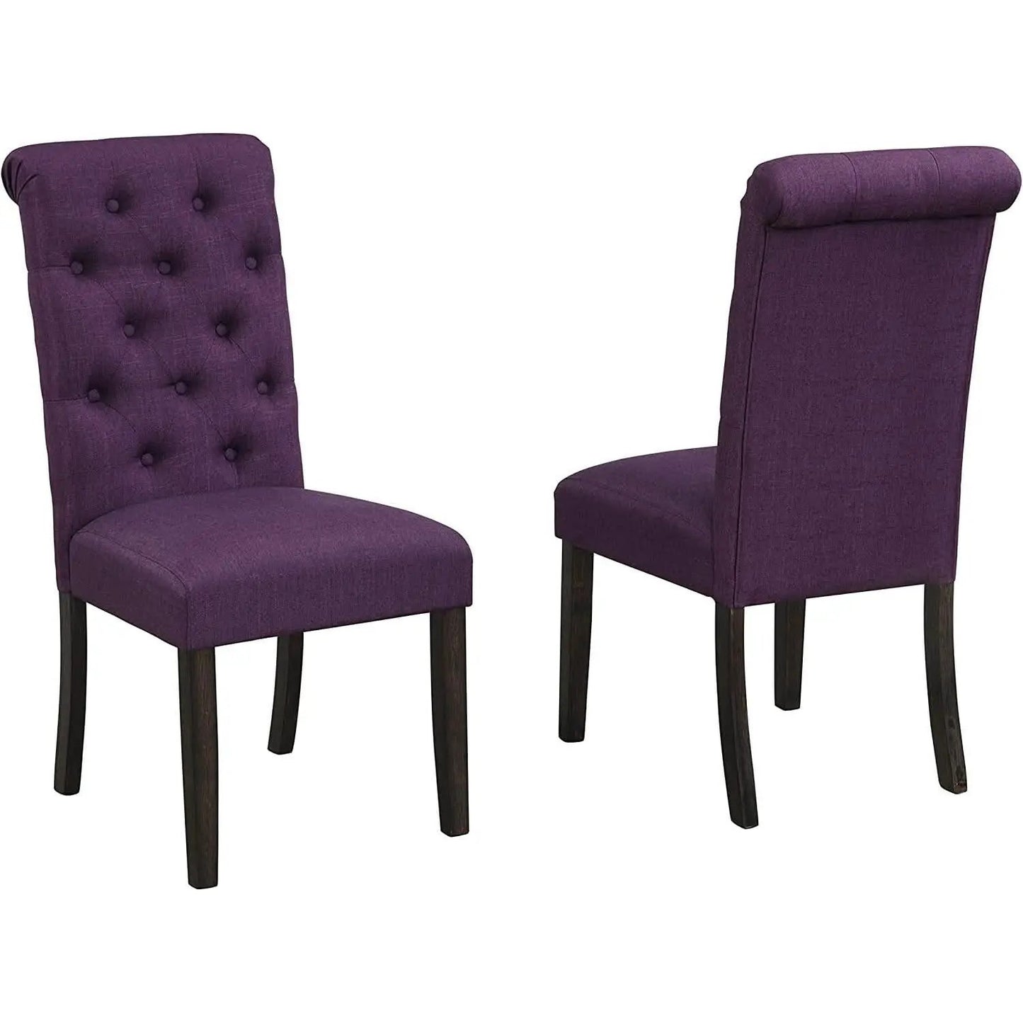 Purple Tufted Dining Chairs Set Of 2 For Dining Room from PriceLows™