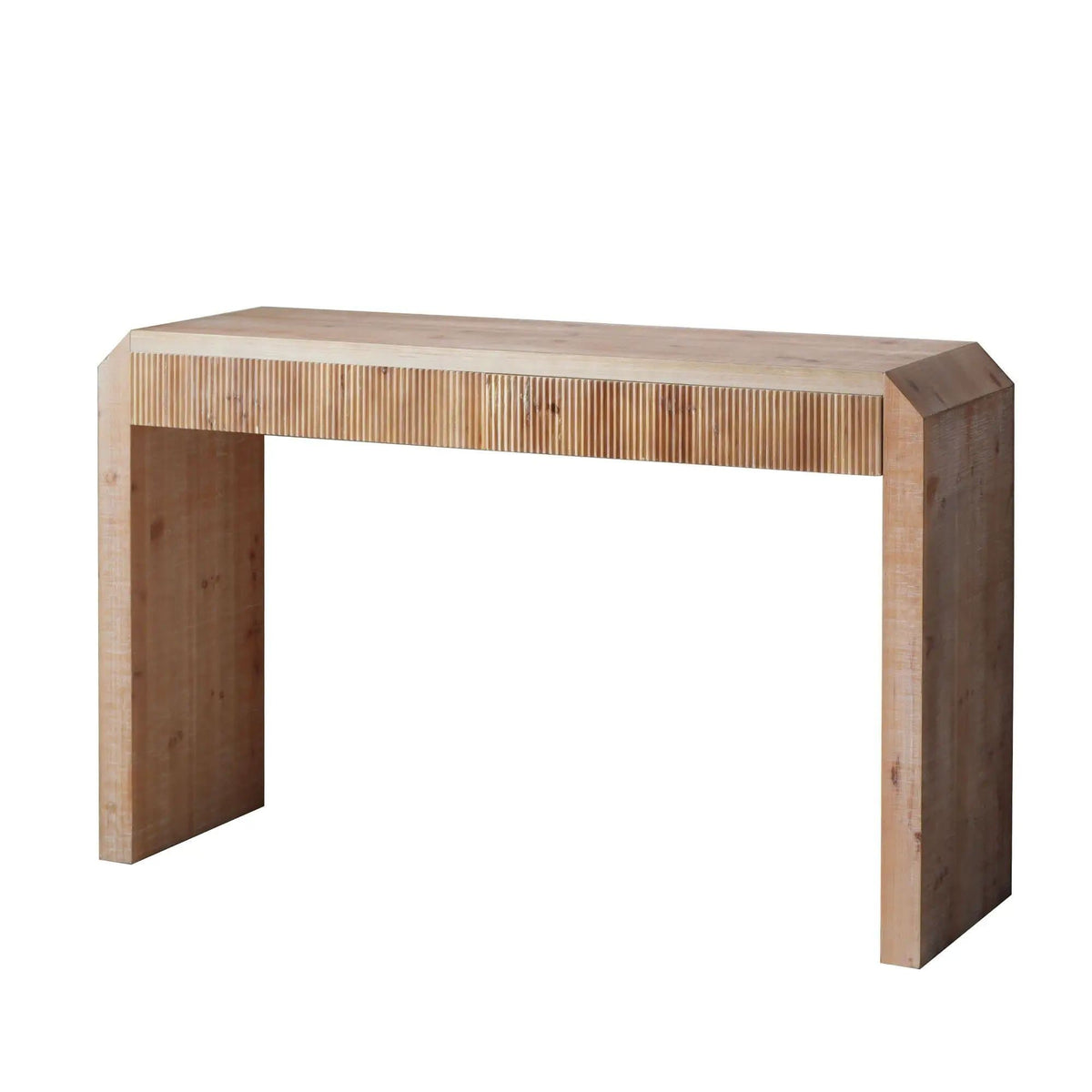 Rustic Modern Console Table With Drawer Storage Natural Wood | 51.8 x 15 x 31.5 in | Engineered Wood | Living Room