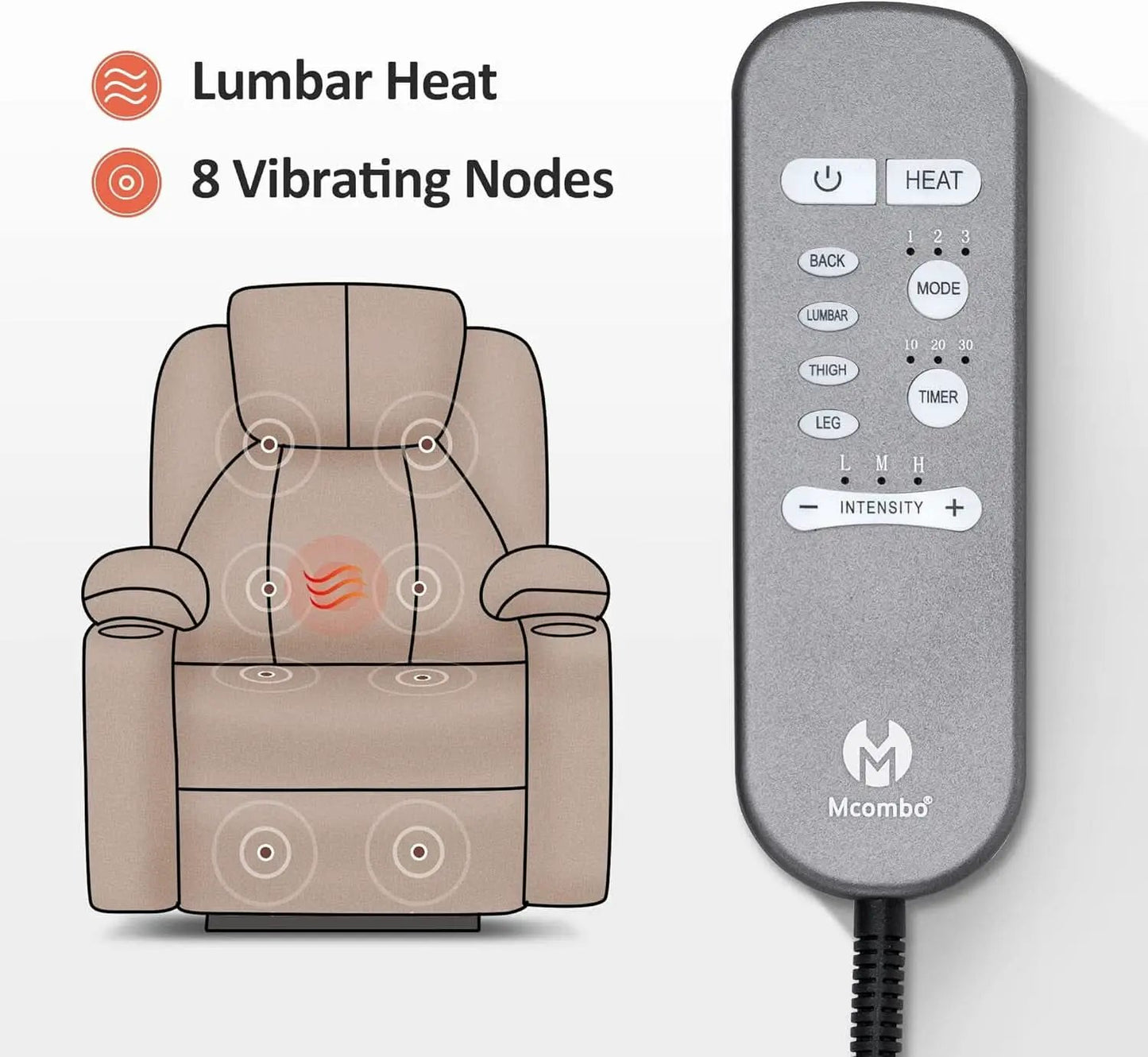 Petite Power Lift Recliner With Massage And USB Ports from PriceLows™