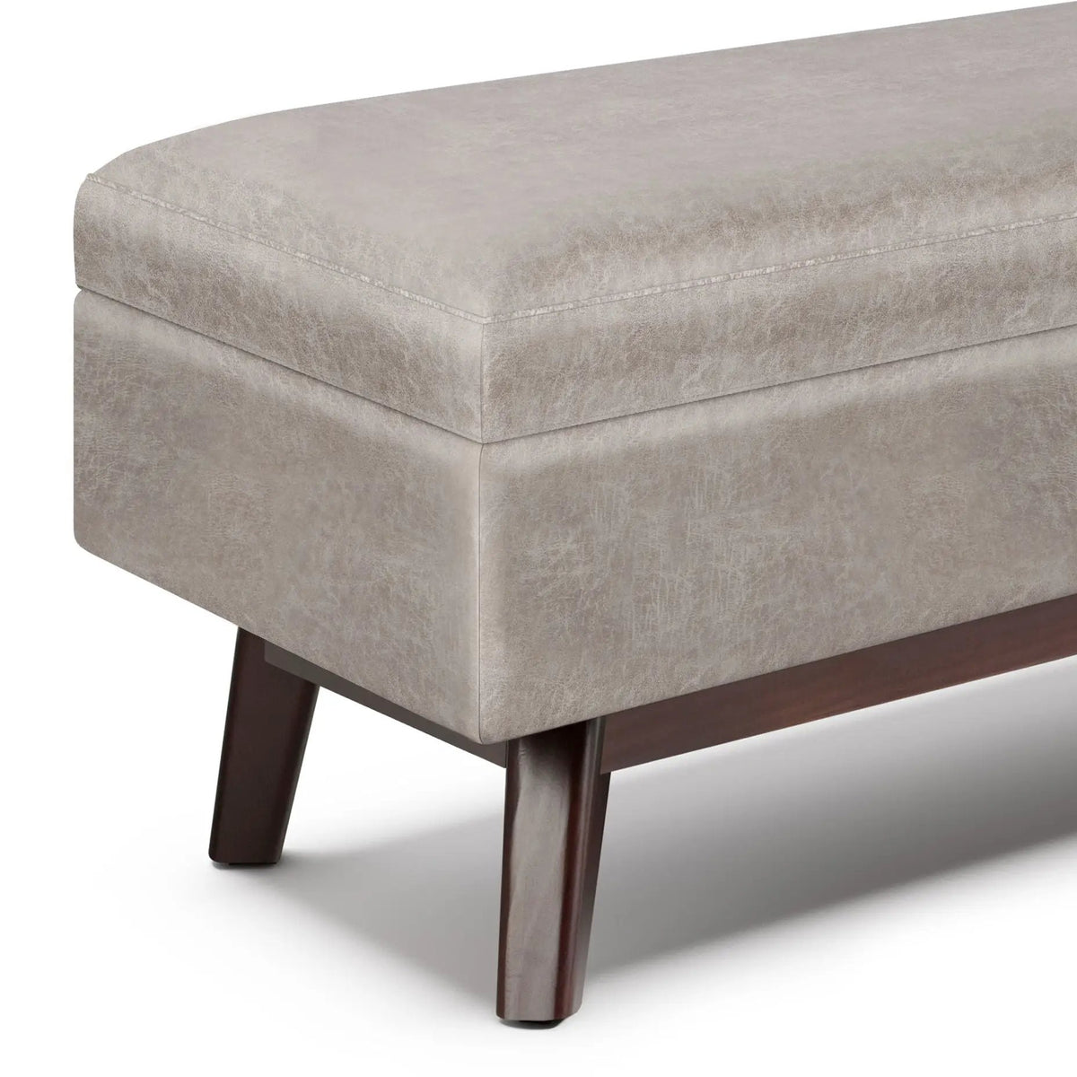 Storage Ottoman | Rectangular Design | Solid Wood Frame | Lift Top