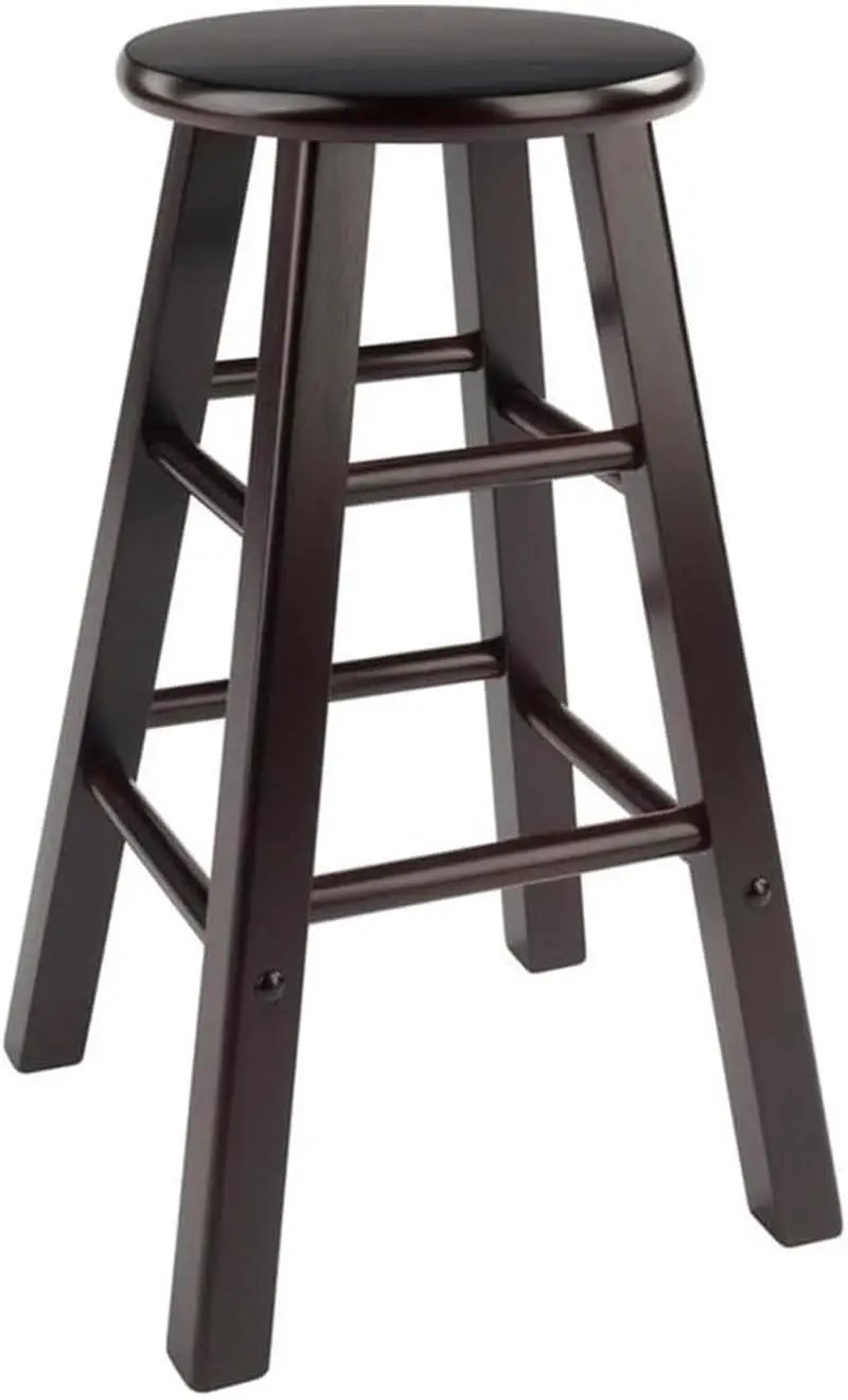 Espresso Counter Stool Set 2 Piece Solid Wood 24 Inch from PriceLows™