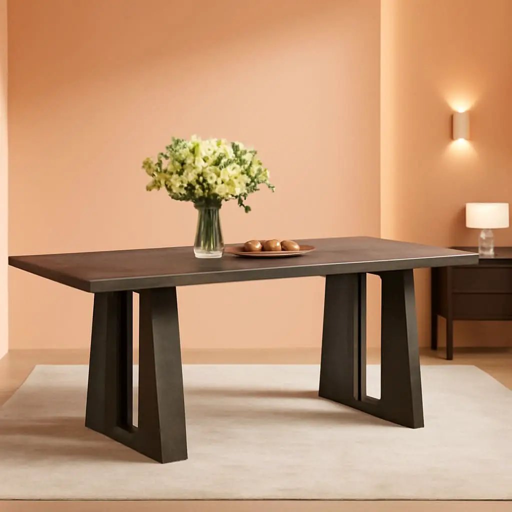 Rectangular Dining Table 70 Inch Rustic Grey For Six To Eight from PriceLows™
