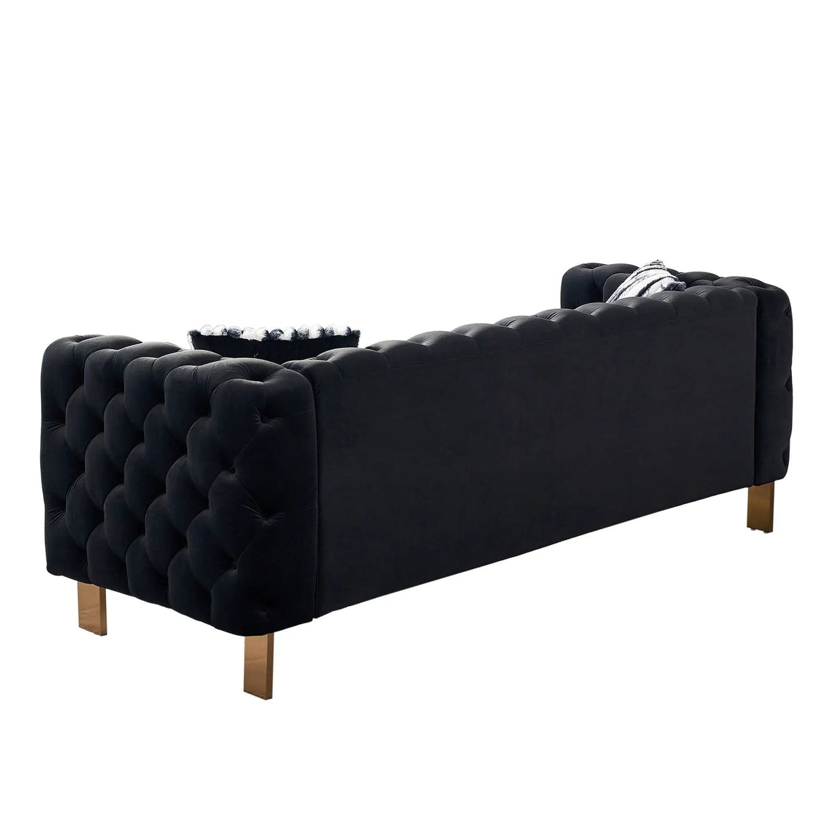 Chesterfield Modern Tufted Living Room Sofa, 84.25''W Couch | Stationary Sofa | Metal & Wood | Living Room