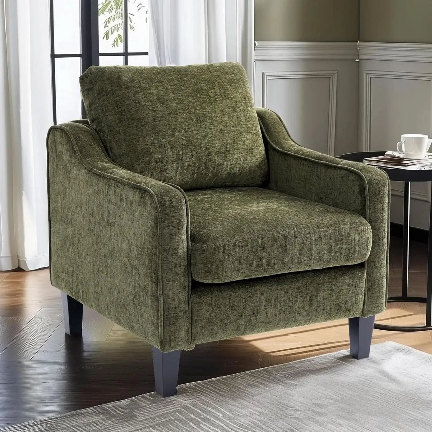 Compact Chenille Accent Chairs With Removable Covers from PriceLows™