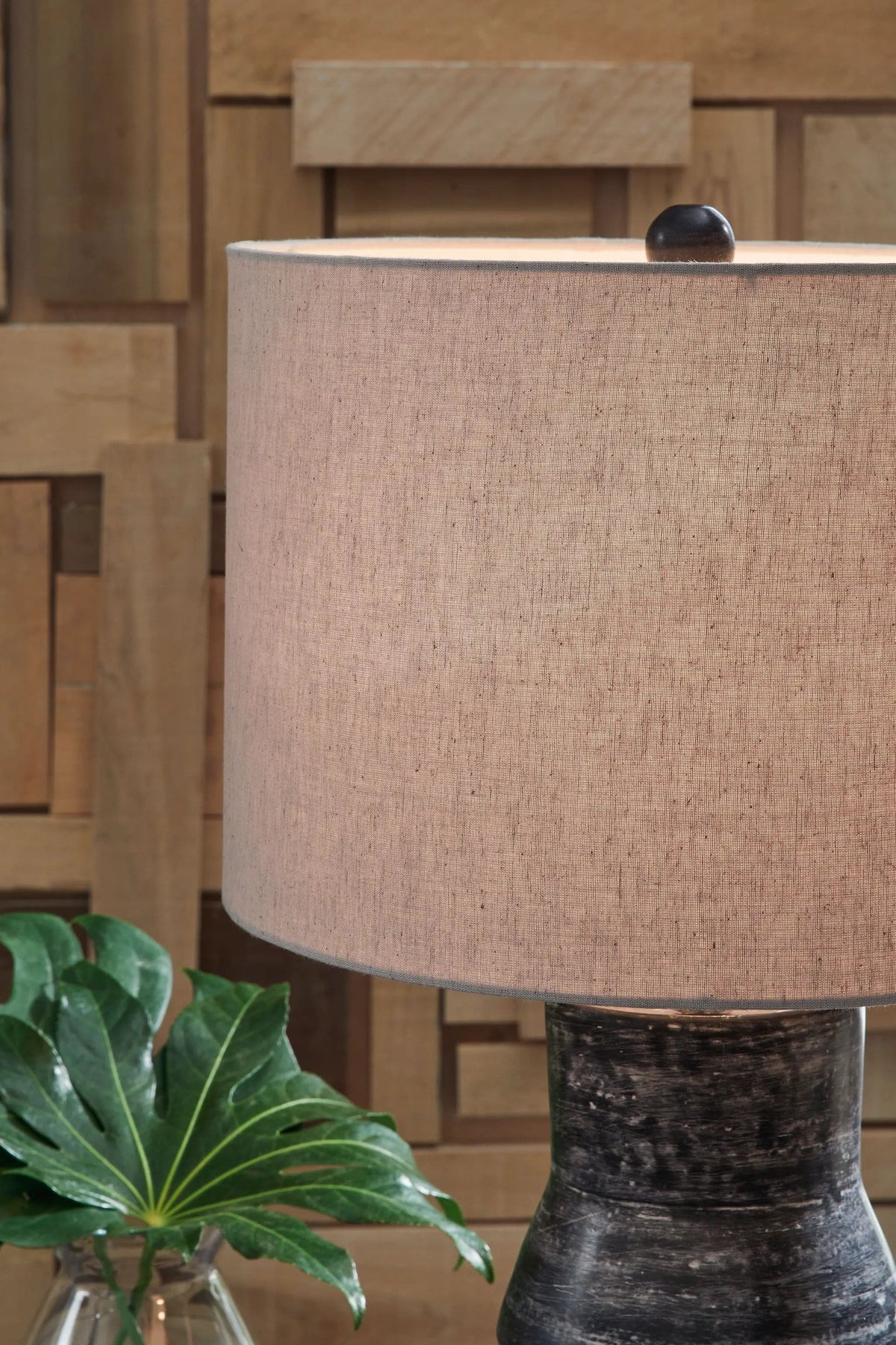 Kerbert Terracotta Table Lamp | 16.13 x 16.13 x 30.25 in | Fabric | Distressed Black