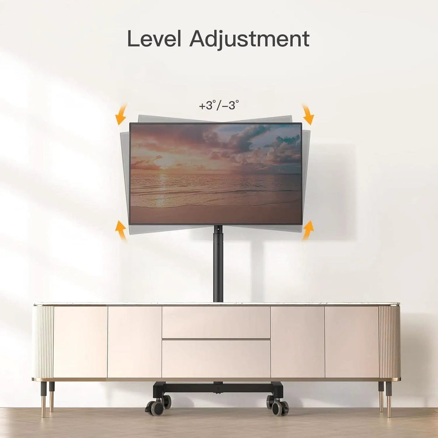 Adjustable Rolling TV Cart For 13 To 50 Inch TVs Tilt from PriceLows™