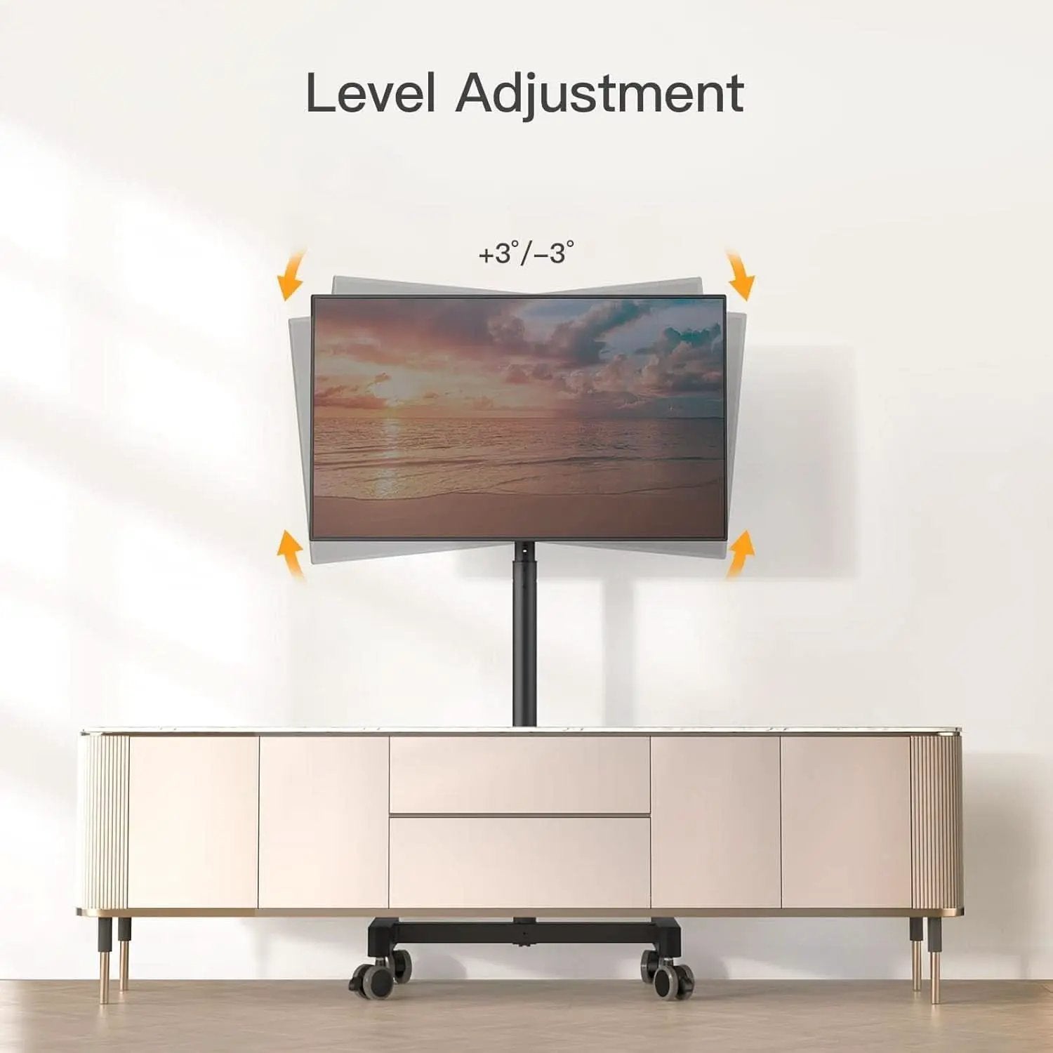 Adjustable Rolling TV Cart For 13 To 50 Inch TVs Tilt from PriceLows™