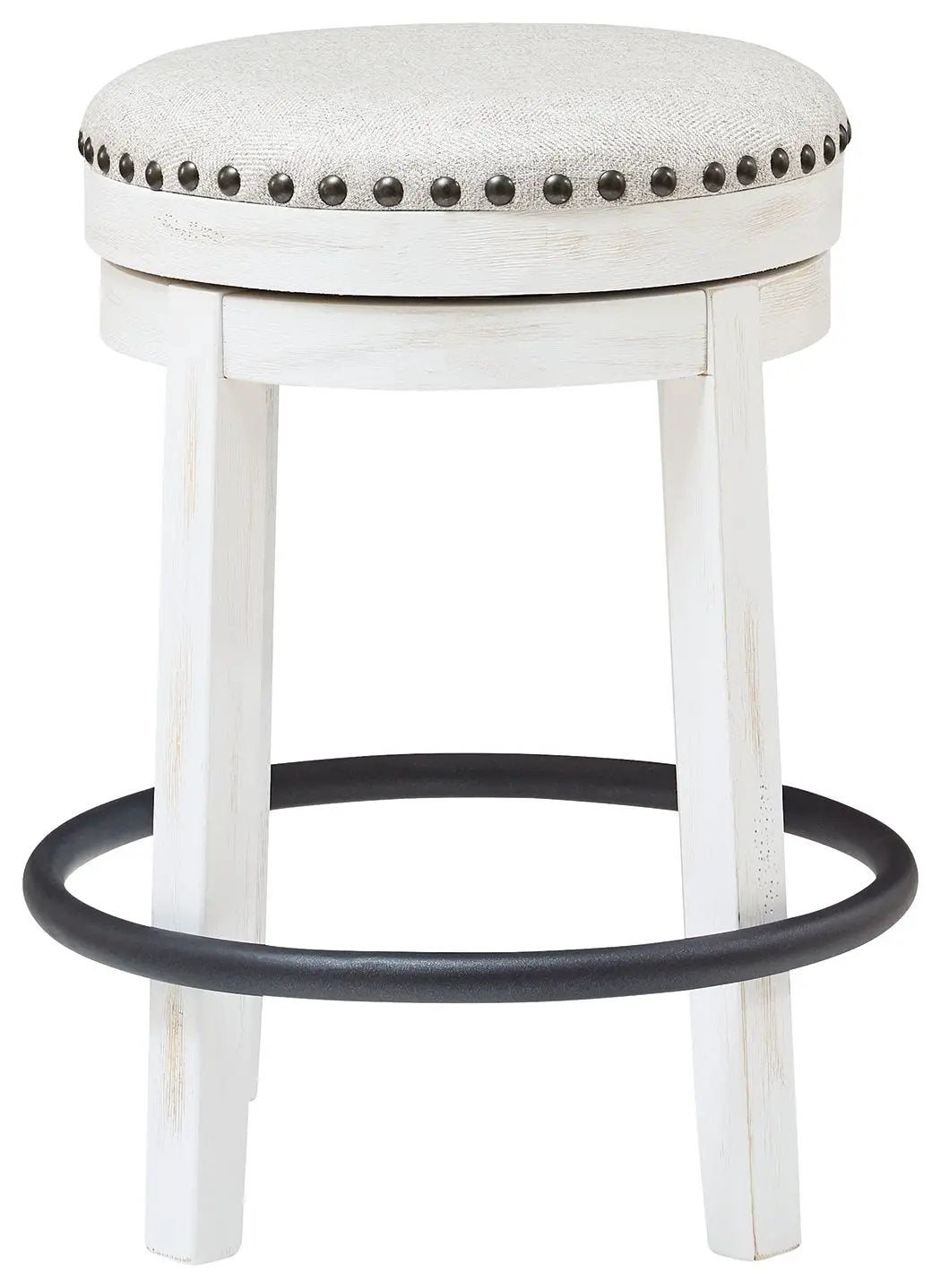 Upholstered Swivel Stool | Nailhead Trim | Cushion Seat