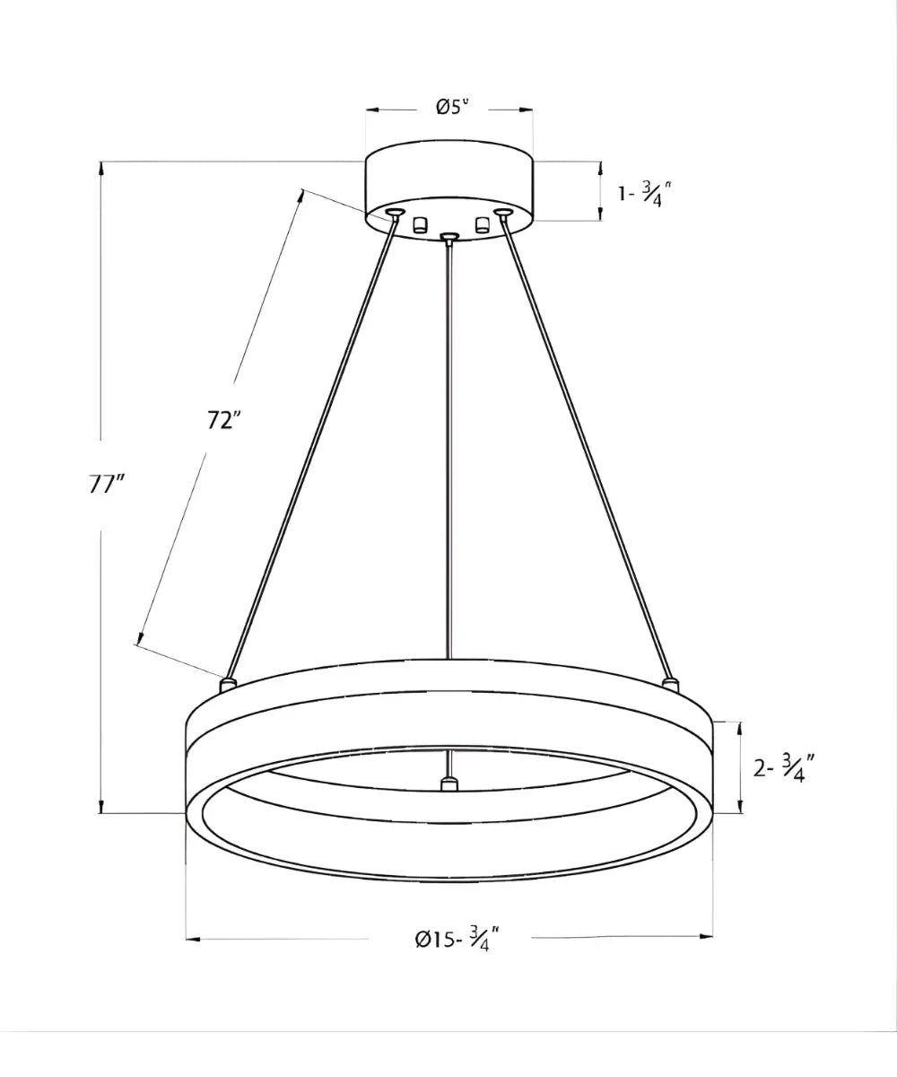 Round Edge Lit Chandelier | 16 Inch Width | 1 Light | Brushed Nickel