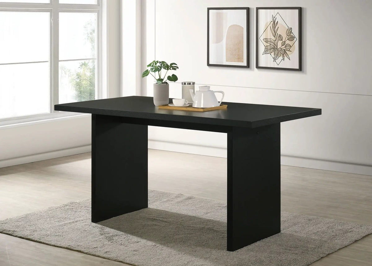 Decker 70-inch Rectangular Wood Counter Height Dining Table | 70.25 x 35.5 x 36 in | Rubberwood & Engineered Wood | Black