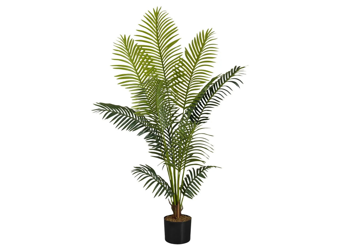 57 Inch Artificial Palm Tree | 11 Real Touch Palm Leaves | Indoor Faux Floor Plant | Potted
