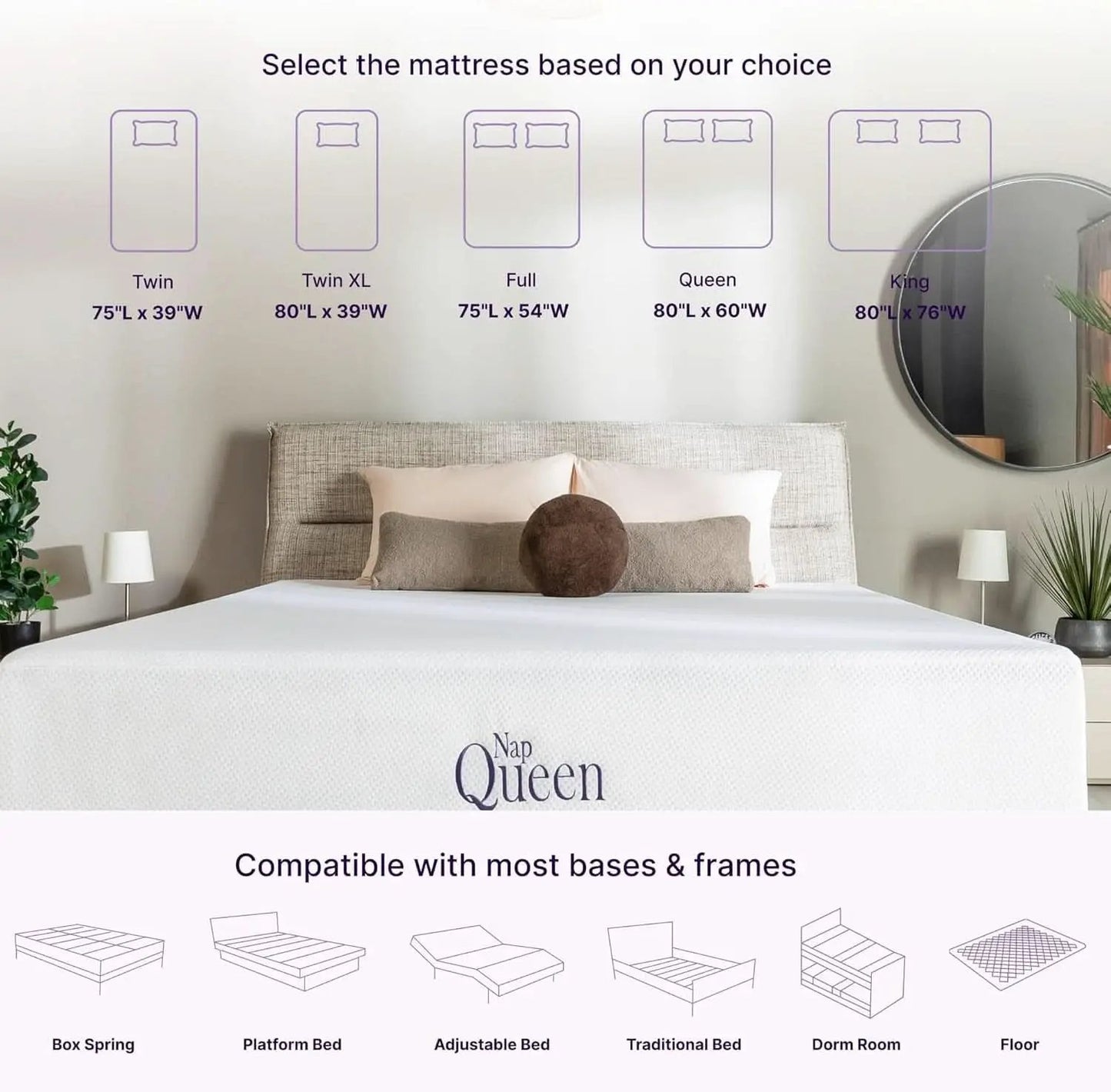 Full Size Bamboo Charcoal Memory Foam Premium Mattress from PriceLows™