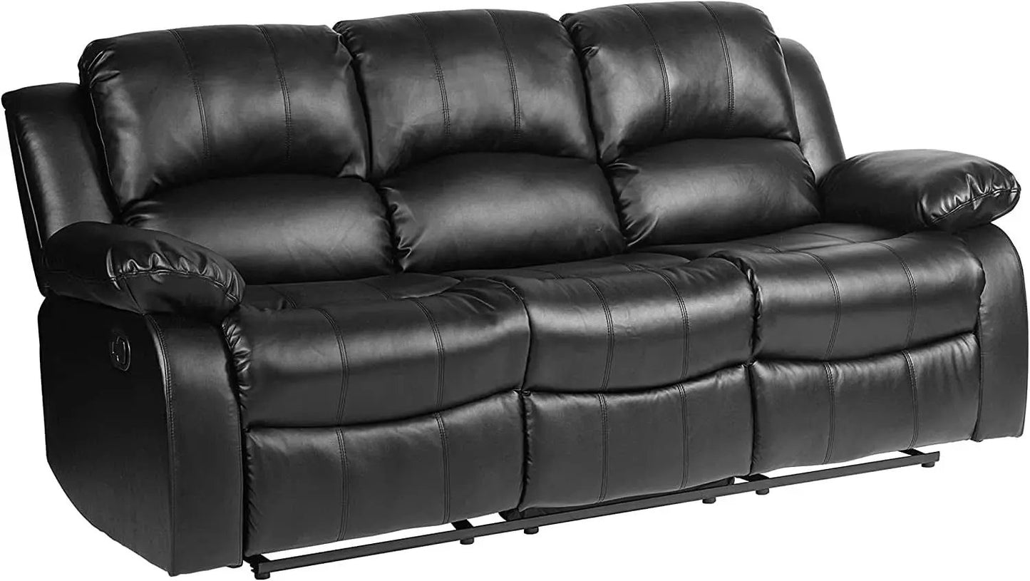 Humphreys Double Reclining Loveseat Black Faux Leather from PriceLows™