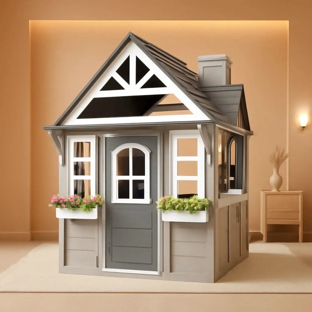 Gray Weatherproof Outdoor Wooden Playhouse With Sink from PriceLows™