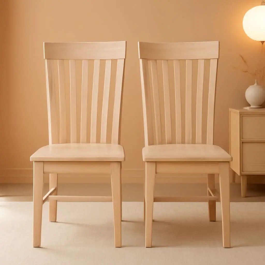 Set Of 2 Tall Mission Dining Chairs Unfinished Parawood from PriceLows™