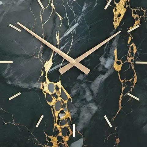 Teague Wall Clock | 2 Pieces | Marble & Glass | Home