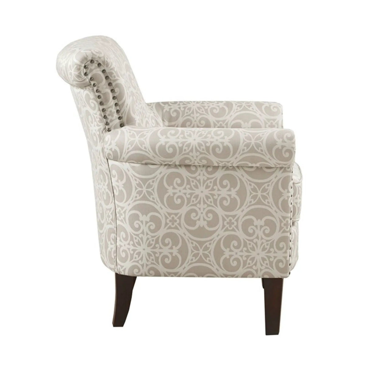Brooke Tight Back Club Chair | Round Arms | Nailhead Trim | High-Density Foam