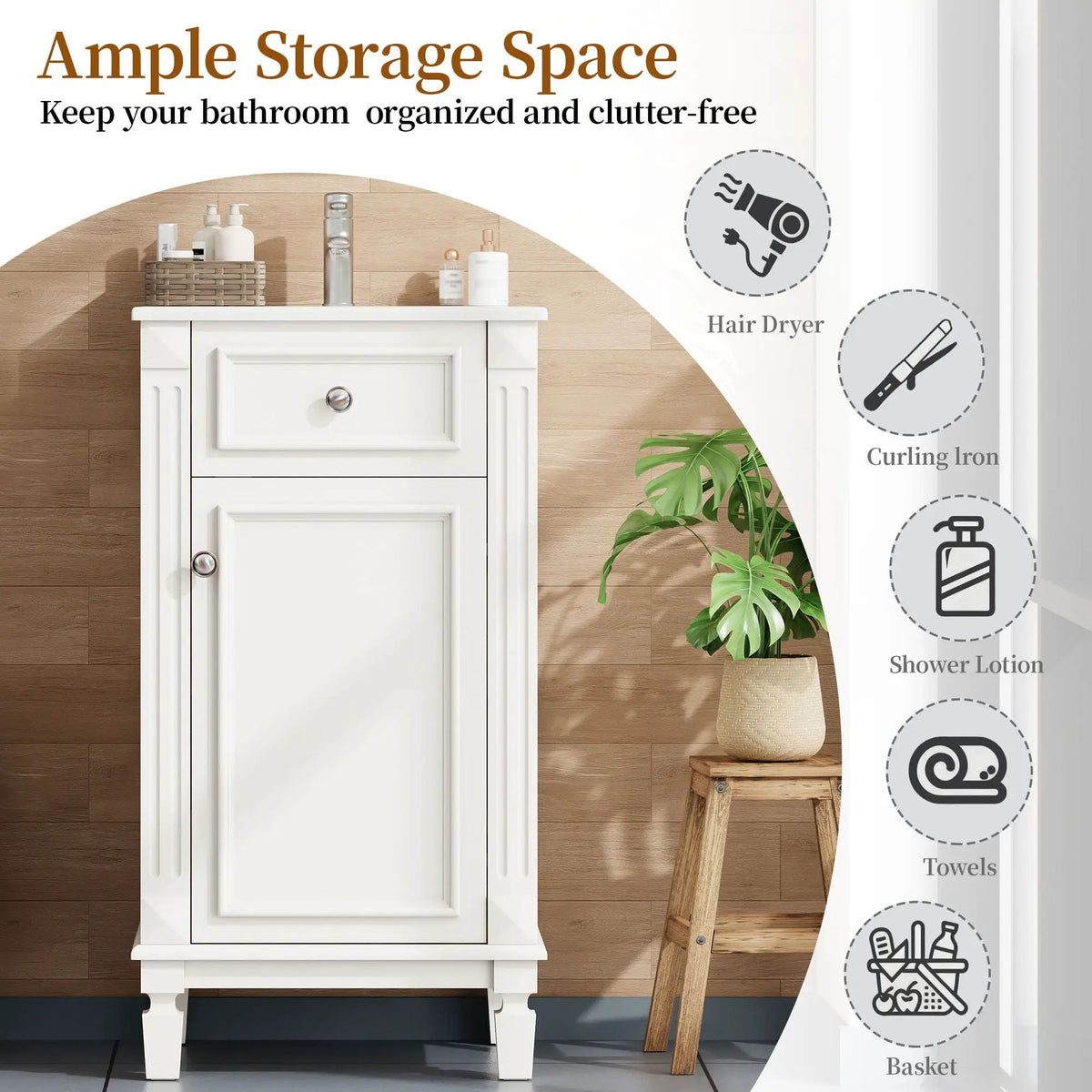 Bathroom Vanity | Solid Wood | Integrated Sink | Soft Closing Doors