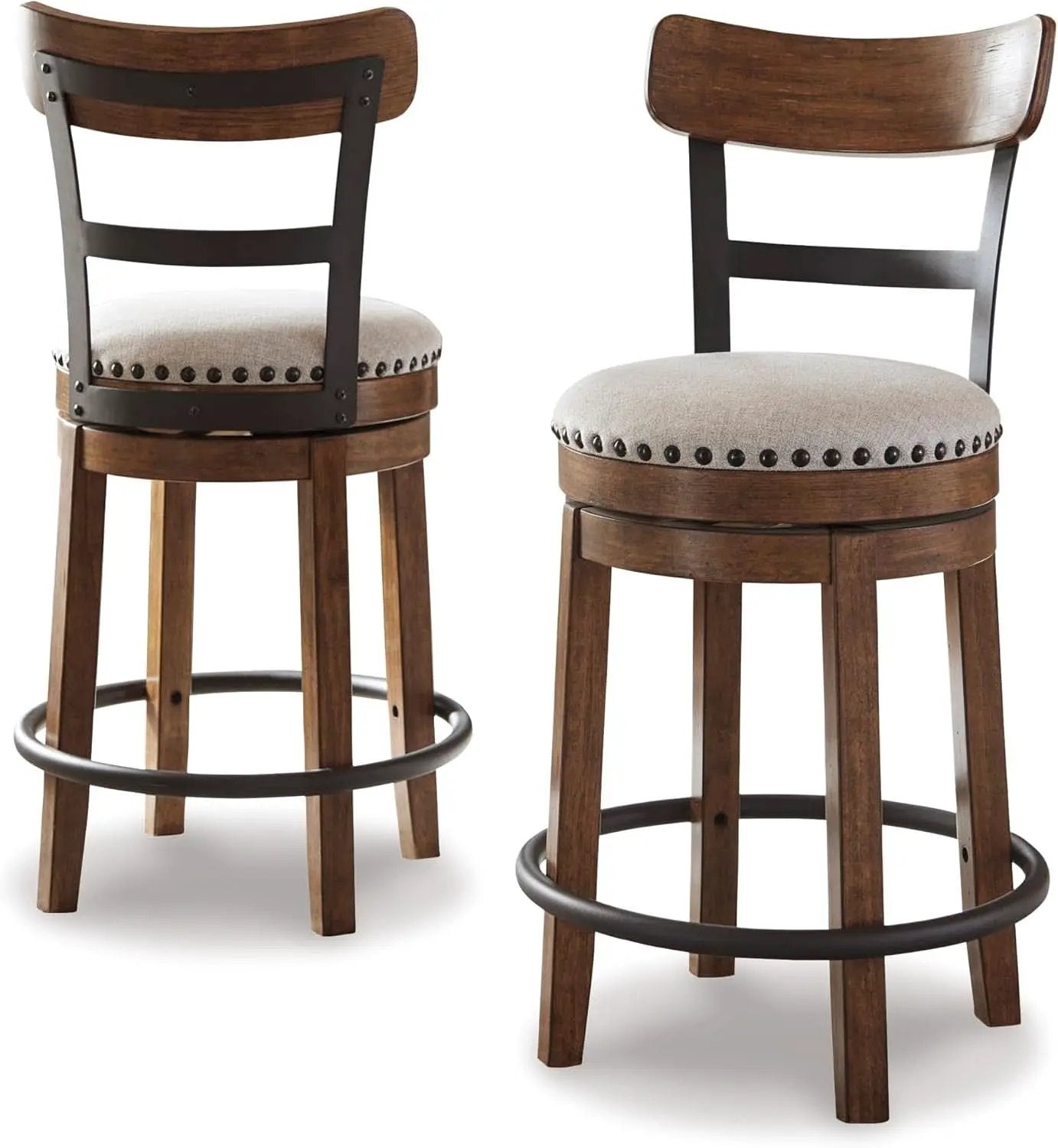 Rustic Farmhouse 24.5 Inch Counter Height Swivel Bar Stool from PriceLows™
