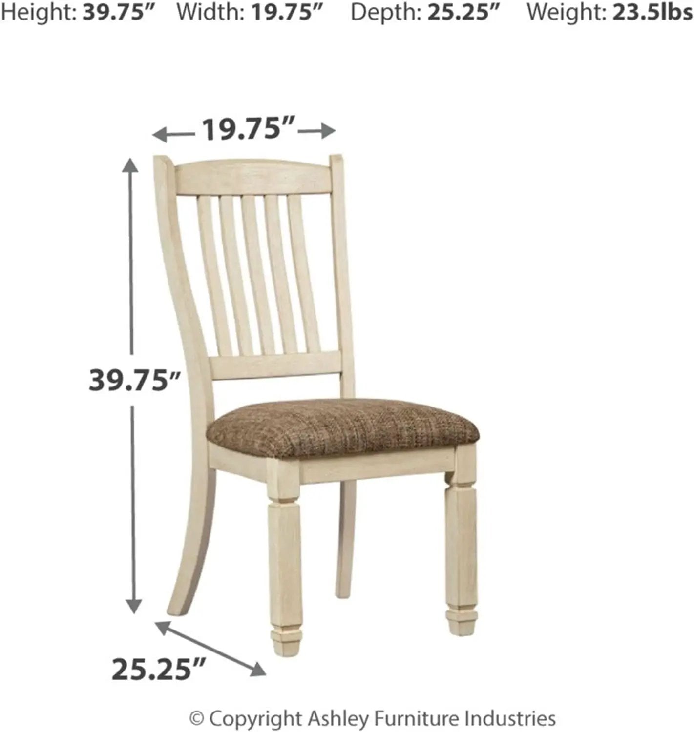 20 Inch Upholstered Dining Chair Antique White Set Of 2 from PriceLows™