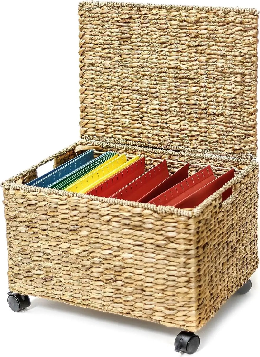 Wicker Rolling File Box Letter Size Natural For Office from PriceLows™