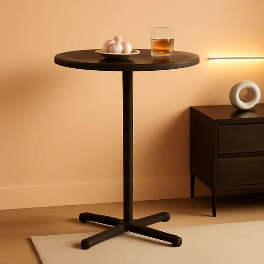 Round Pub Table 23 Inch Diameter Ebony Black Metal Frame from PriceLows™
