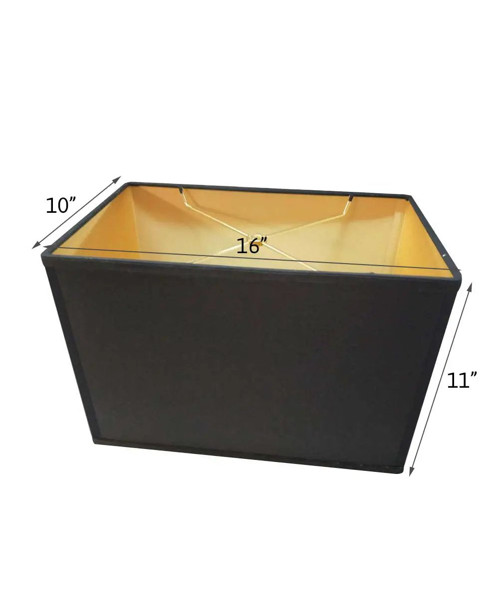 Rectangular Drum Lampshade | 16X11 Inches | Black Fabric | Softback