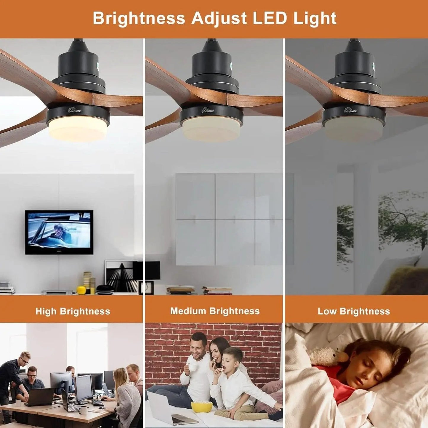 52 Inch Ceiling Fan With Lights Remote Control Matte Black from PriceLows™