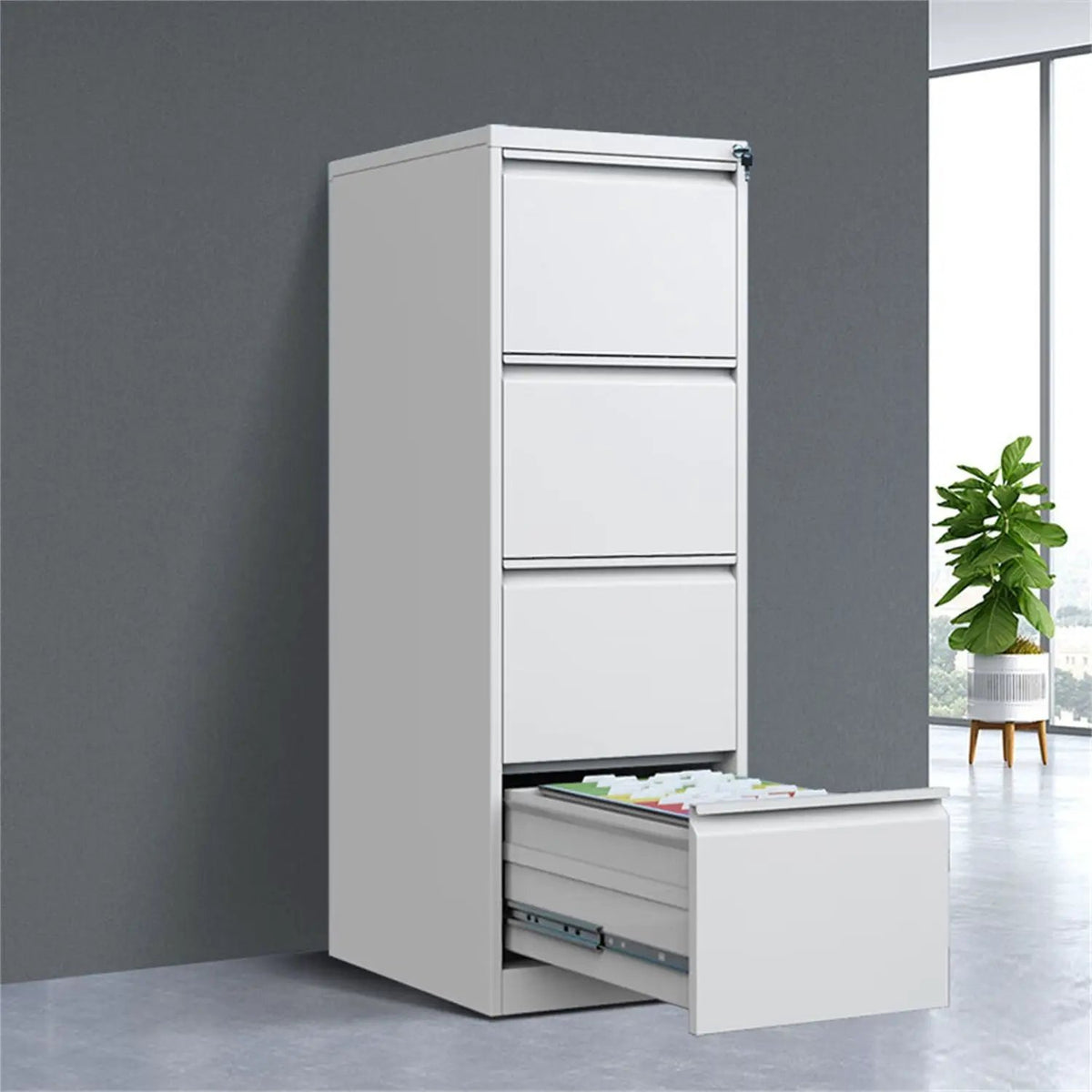Metal File Cabinet | Three Drawer | Secure Lock System