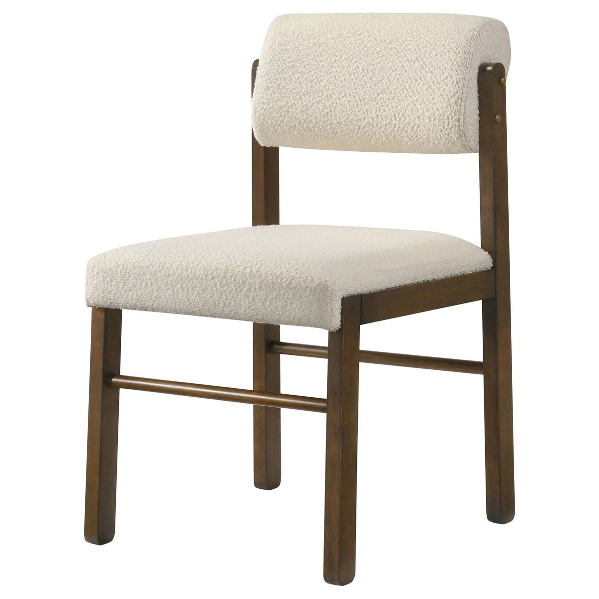 Kehoe Upholstered Dining Side Chair Cream and Walnut (Set of 2) | 19 x 23.25 x 32.5 in | Rubberwood & Walnut | Dining Room