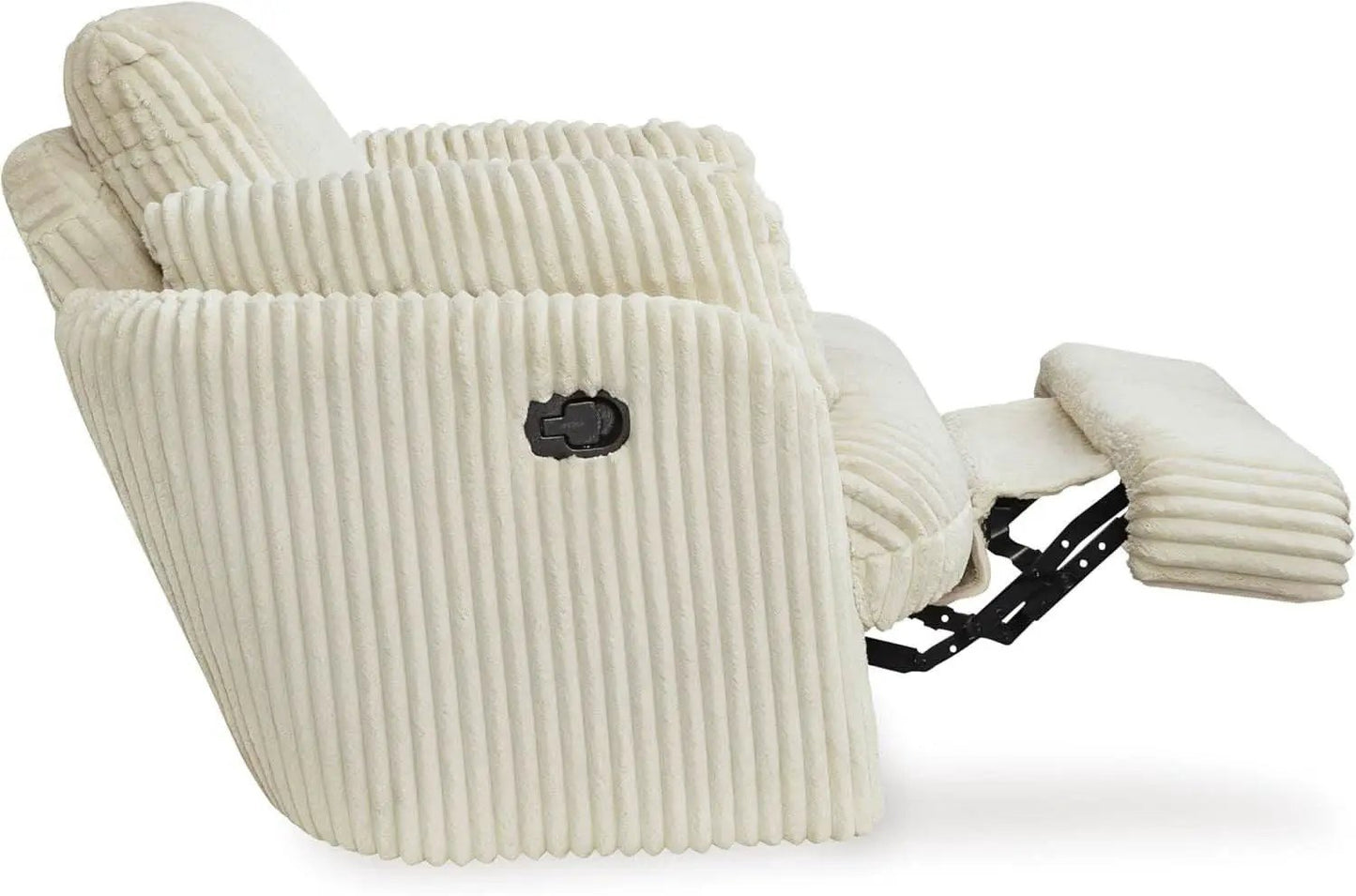 White Modern Swivel Glider Recliner With Hidden Storage from PriceLows™