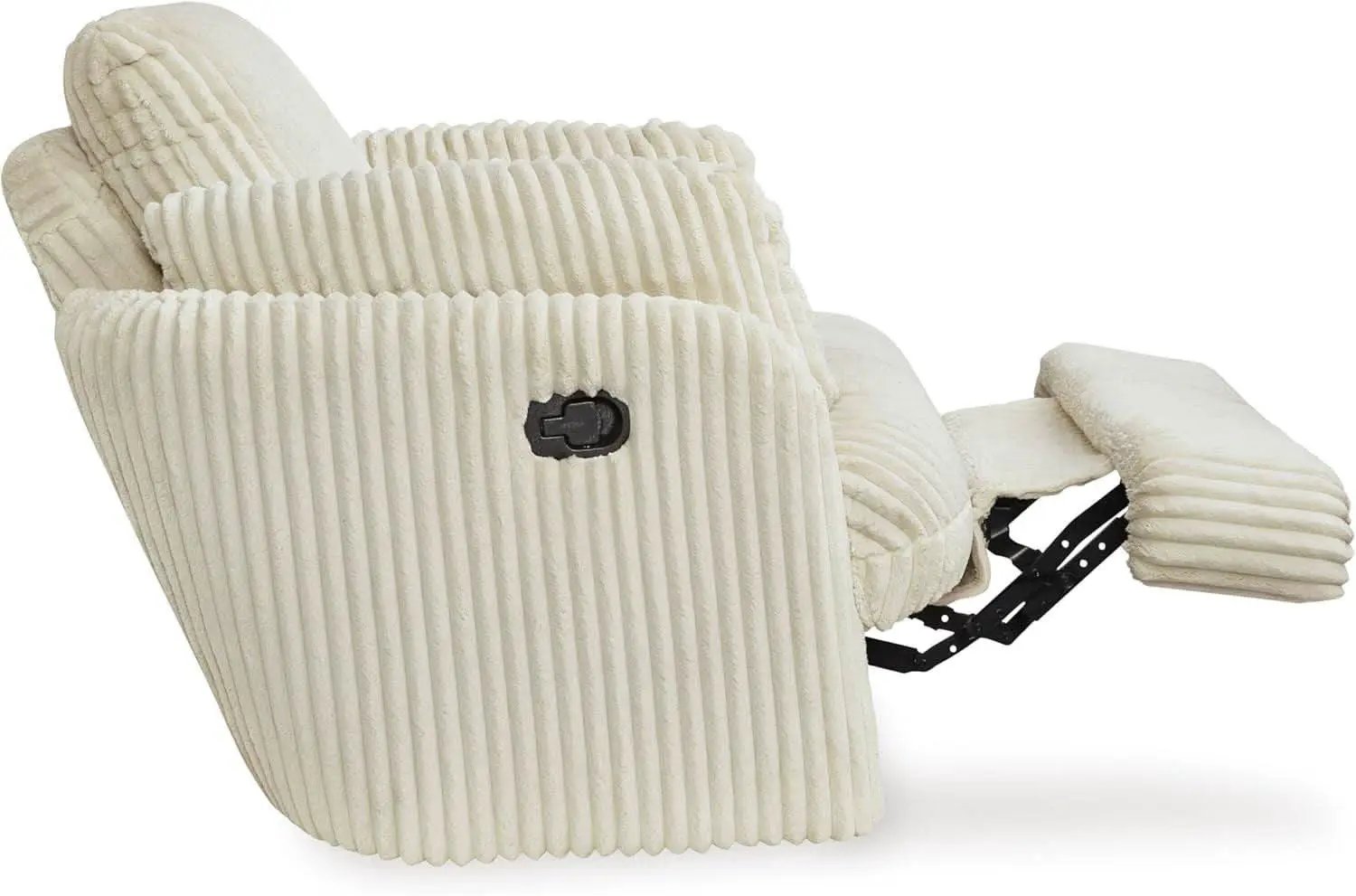 White Modern Swivel Glider Recliner With Hidden Storage from PriceLows™