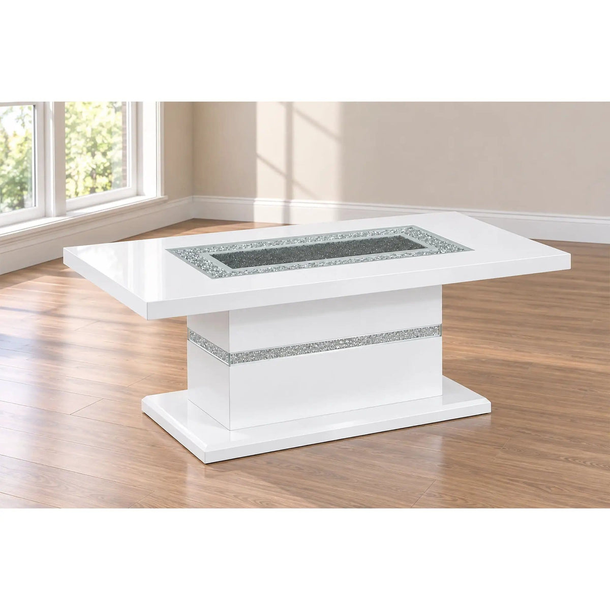 Ariya Table | 52 x 28 x 20 in | Glass & Wood | Living Room